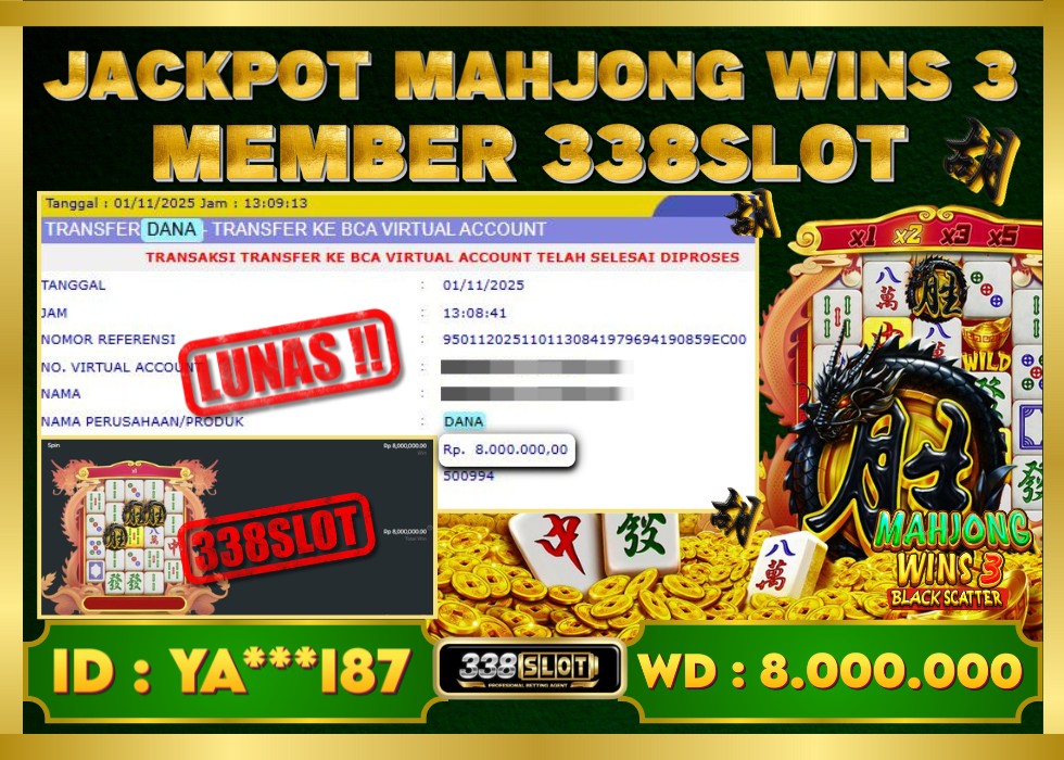 338SLOT JACKPOT GAME JUDI MAHJONG WINS 3 BLACK SCATTER RESMI DAN TERBAIK! Rp 8.000.000 - LUNAS!!!