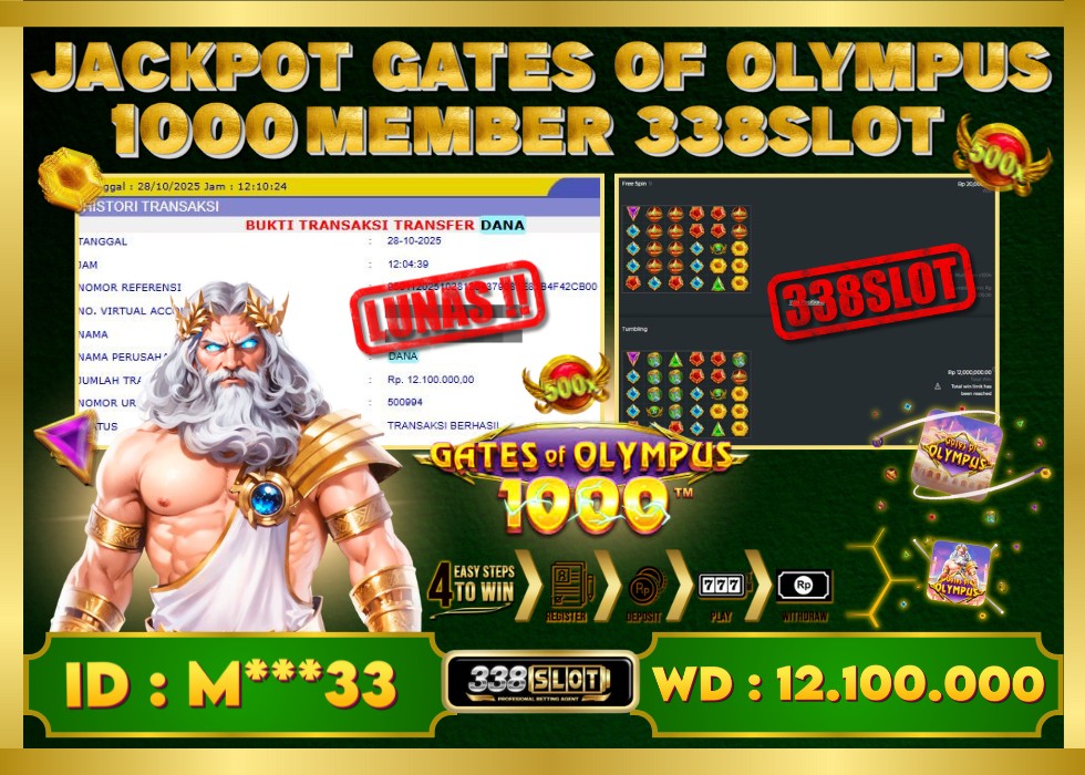 338SLOT JACKPOT GAME JUDI PRAGMATIC PLAY GATES OF OLYMPUS 1000 RESMI DAN TERBAIK! Rp 12.100.000 - LUNAS!!!