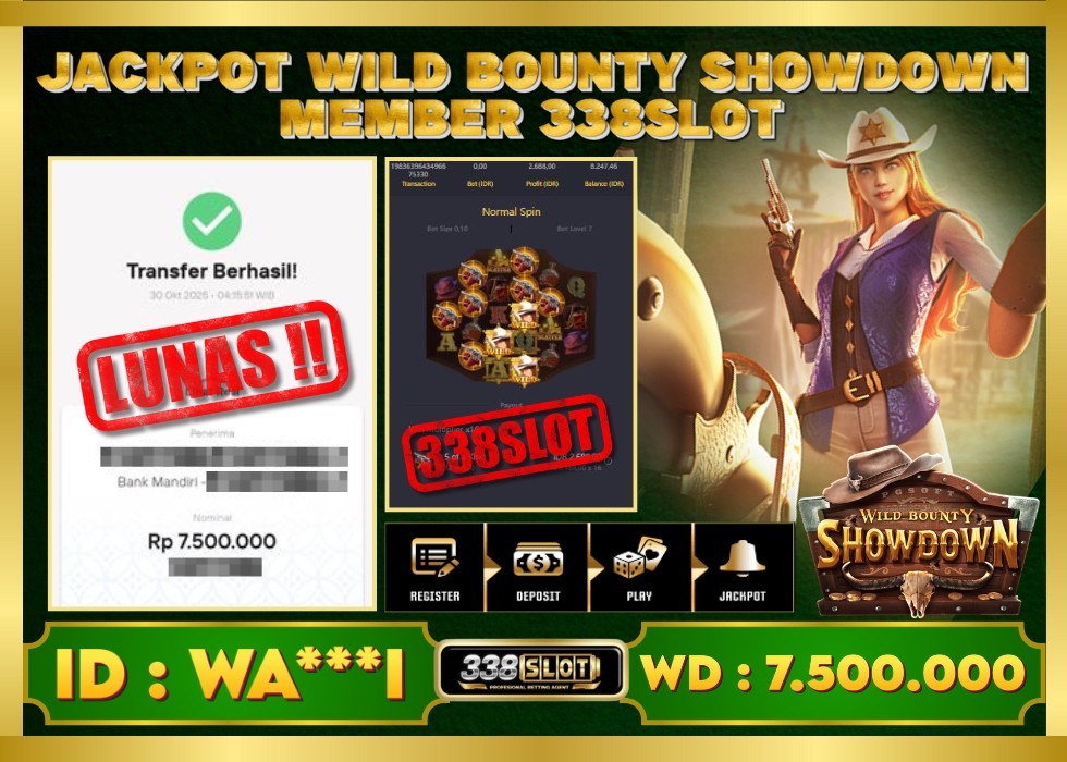 338SLOT JACKPOT GAME JUDI PG SOFT WILD BOUNTY SHOWDOWN RESMI DAN TERBAIK! Rp 7.500.000 - LUNAS!!!