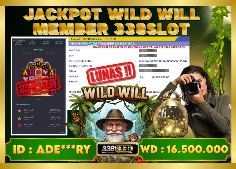 338SLOT JACKPOT GAME JUDI ONLINE WILD MAXWIN! Rp 16.500.000 - LUNAS!!!