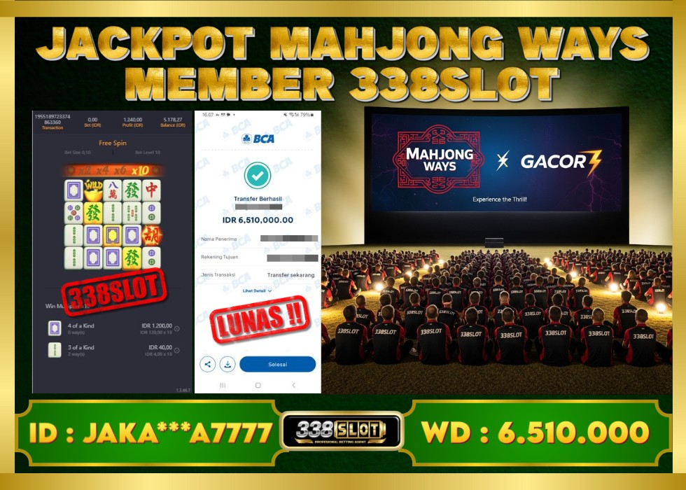 338SLOT JACKPOT GAME JUDI PGSOFT MAHJONG WAYS! Rp 6.510.000 - LUNAS!!!