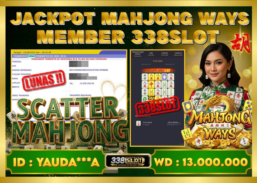 338SLOT JACKPOT GAME PGSOFT MAHJONG WAYS 2 TERBESAR 2025! Rp 13.000.000 - LUNAS!!!