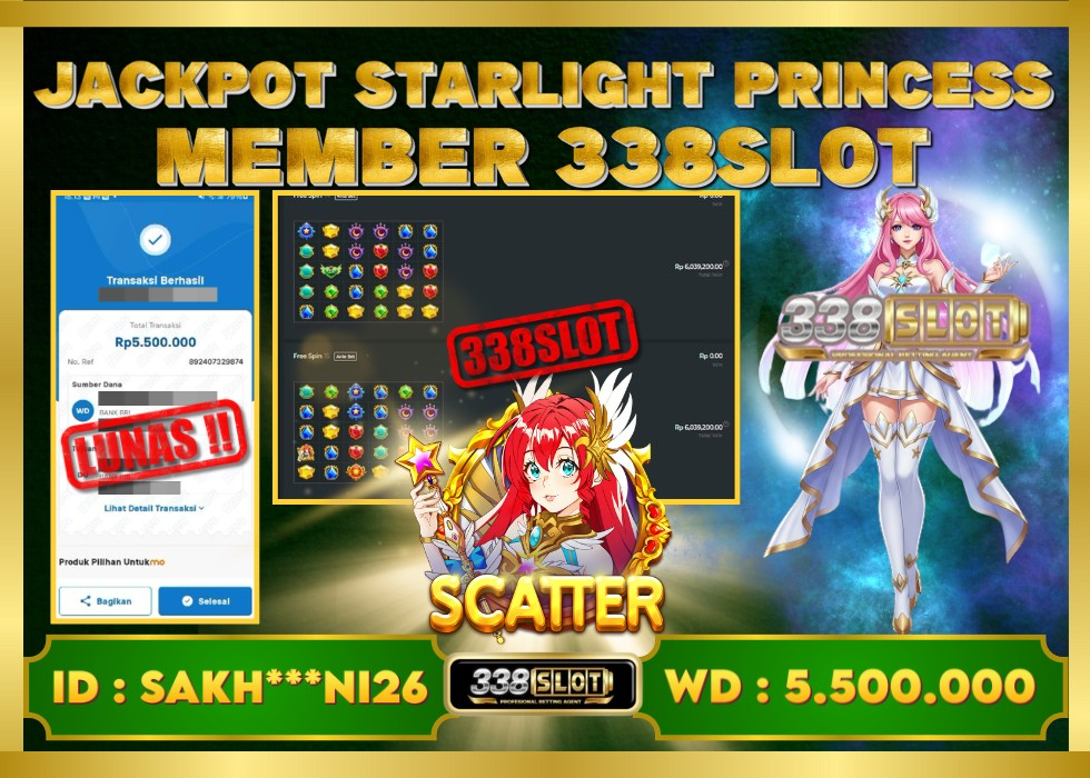 338SLOT JACKPOT GAME SLOT PRAGMATIC STARLIGHT PRINCESS! Rp 5.500.000 - LUNAS!!!
