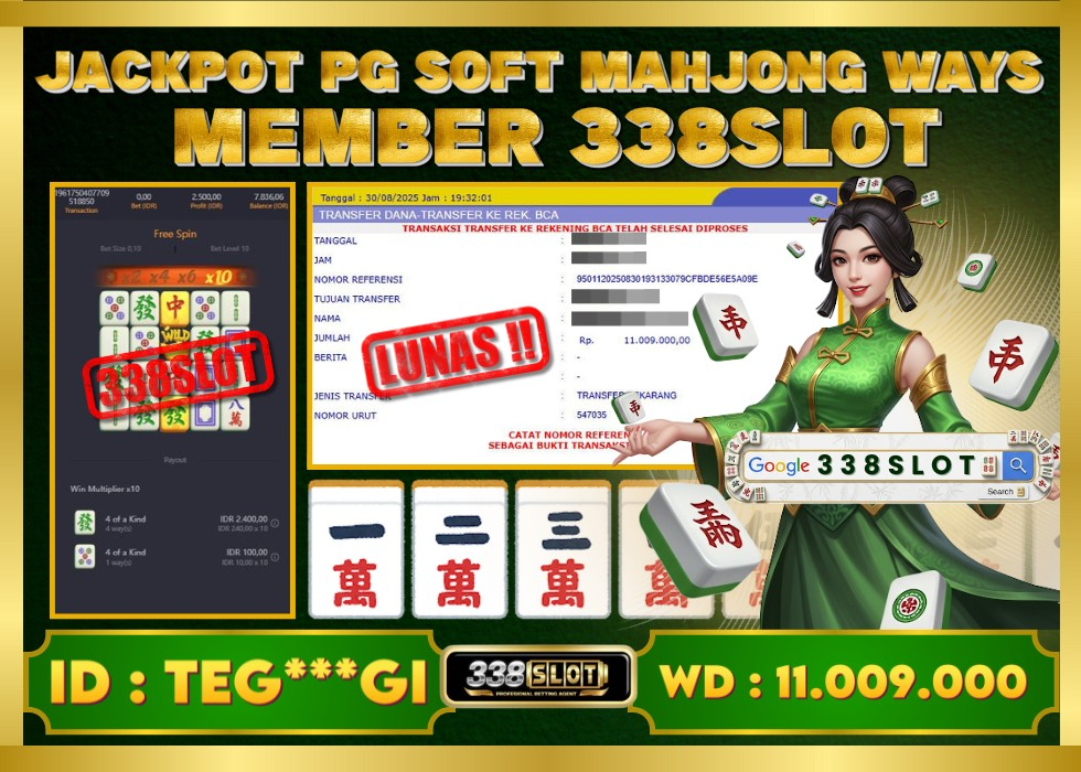 338SLOT JACKPOT GAME JUDI PGSOFT MAHJONG GACOR! Rp 11.009.000 - LUNAS!!!