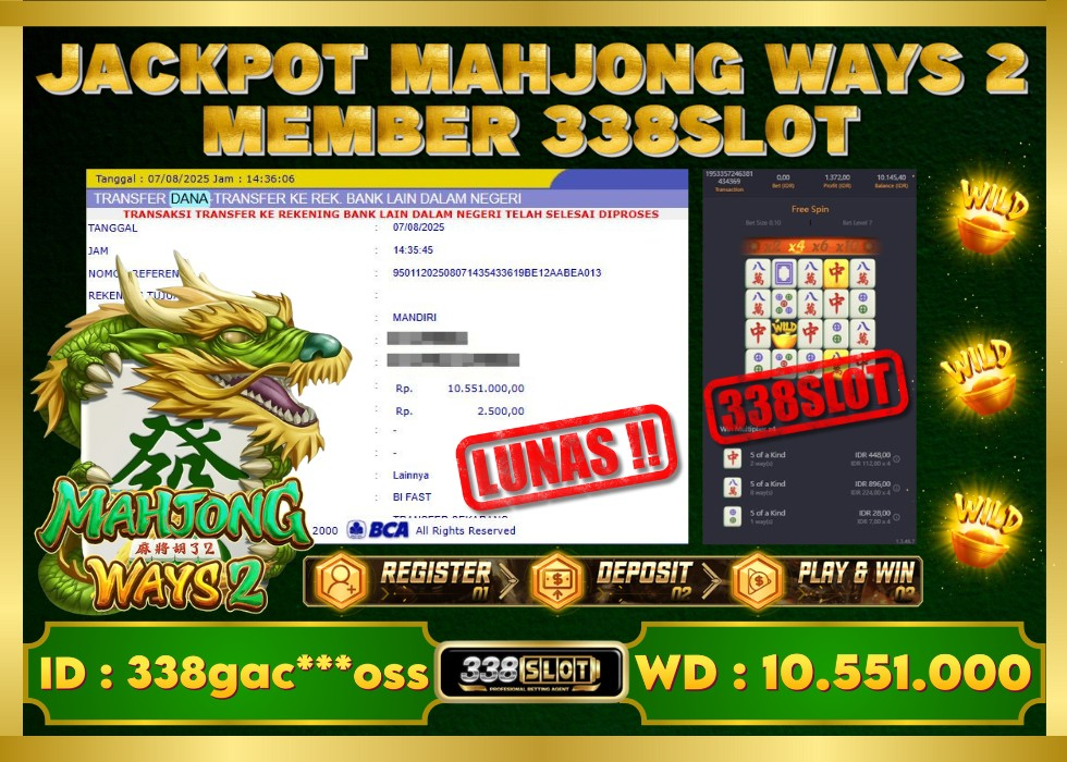 338SLOT JACKPOT GAME SLOT GATES OF OLYMPUS! Rp 10.551.000 - LUNAS!!!