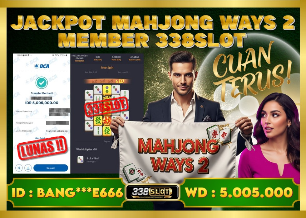 338SLOT JACKPOT GAME PGSOFT MAHJONG WAYS 2! Rp 5.005.000 - LUNAS!!!