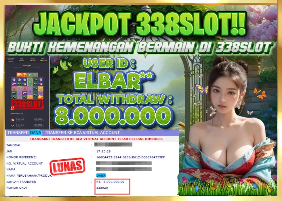 338SLOT JACKPOT GAME JUDI ONLINE PASTI MAXWIN! Rp 8.000.000 - LUNAS!!!