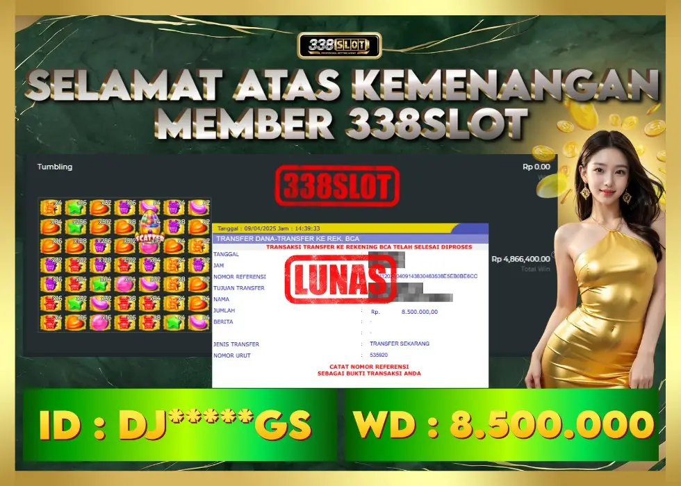 338SLOT JACKPOT GAME JUDI SLOT ASLI RESMI! Rp 8.500.000 - LUNAS!!!