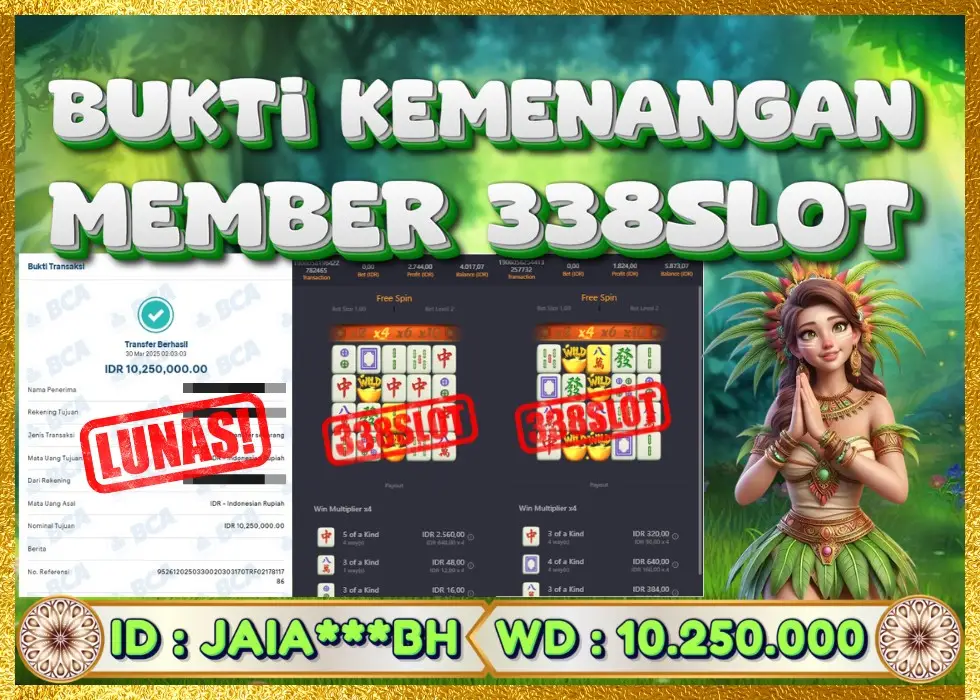 338SLOT JACKPOT GAME JUDI PGSOFT 1 RESMI! Rp 10.250.000 - LUNAS!!!