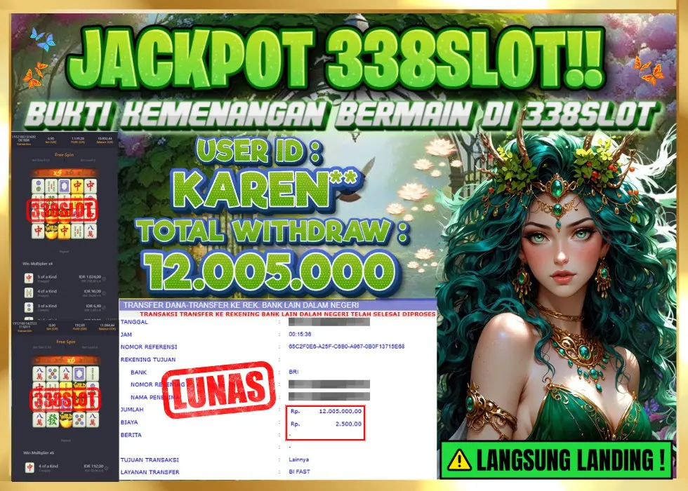 338SLOT JACKPOT GAME JUDI PGSOFT NO.1! Rp 12.005.000 - LUNAS!!!