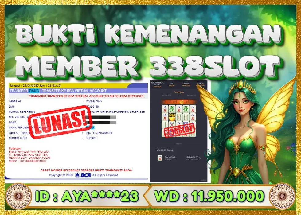 338SLOT JACKPOT GAME JUDI PGSOFT TERBESAR! Rp 11.950.000 - LUNAS!!!