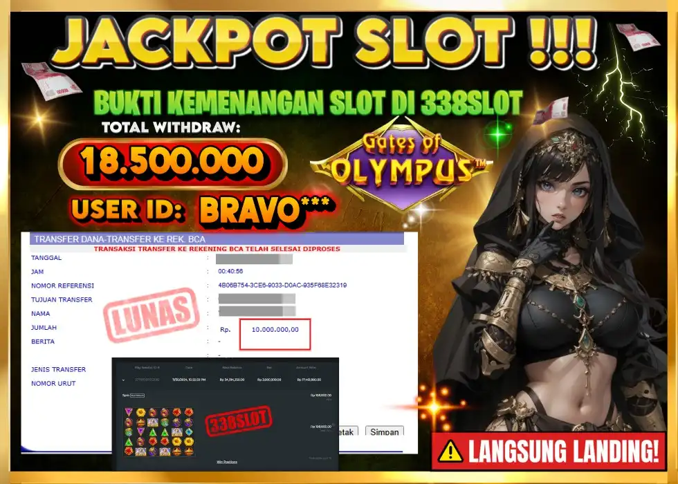 338SLOT JACKPOT GAME SLOT PRAGMATIC GACOR! Rp 18.500.000 - LUNAS!!!
