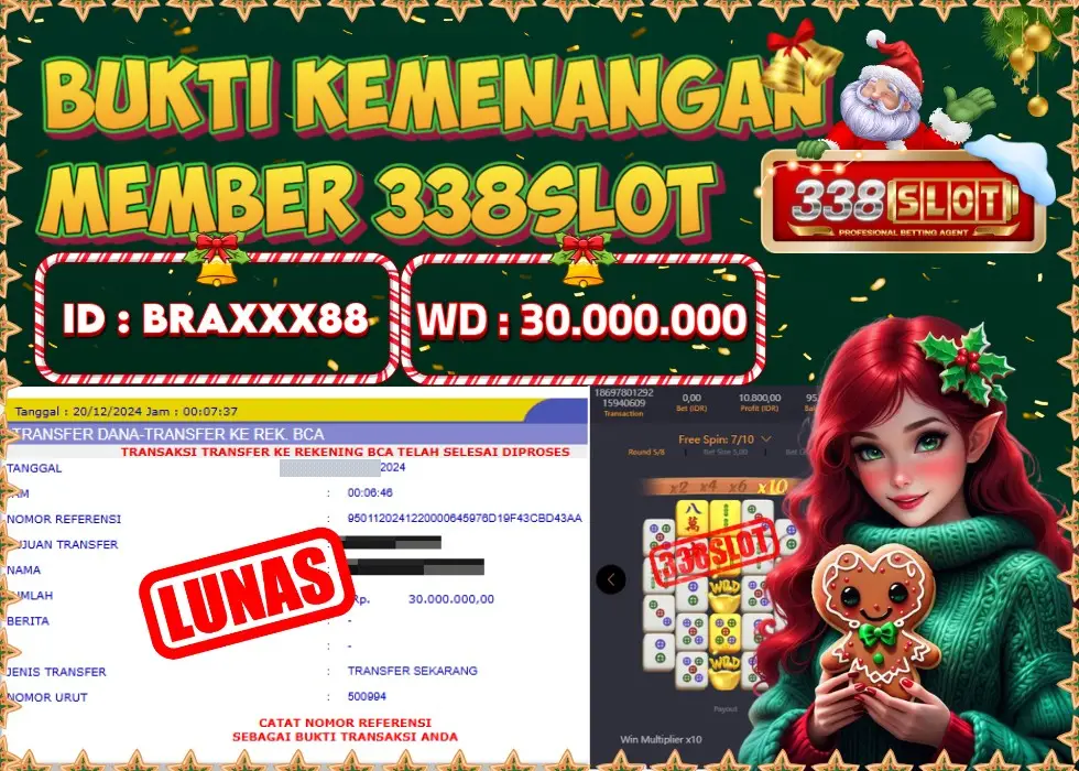 338SLOT JACKPOT GAME PG SOFT MAHJONG WAYS! Rp 30.000.000 - LUNAS!!!