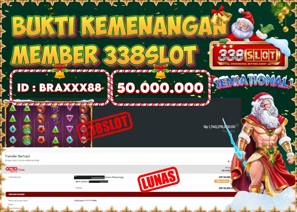 338SLOT JACKPOT GAME SLOT ZEUS OLYMPUS! Rp 50.000.000 - LUNAS!!!