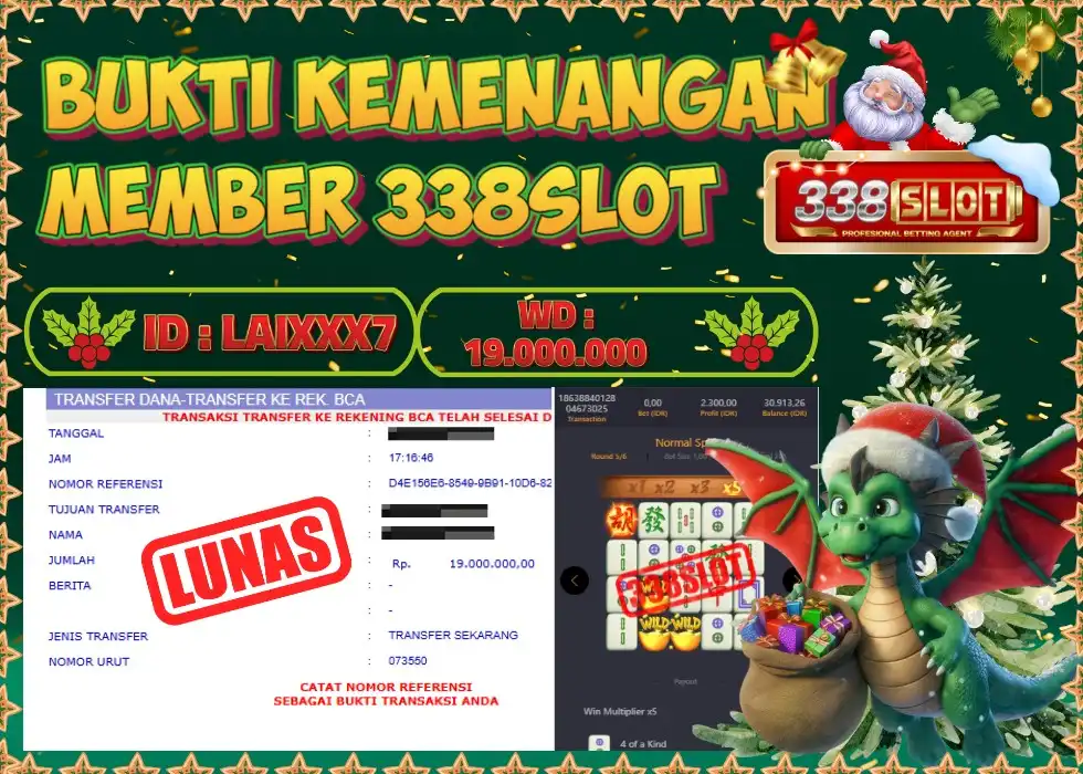 338SLOT JACKPOT GAME PROVIDER TERBESAR! Rp 19.000.000 - LUNAS!!!