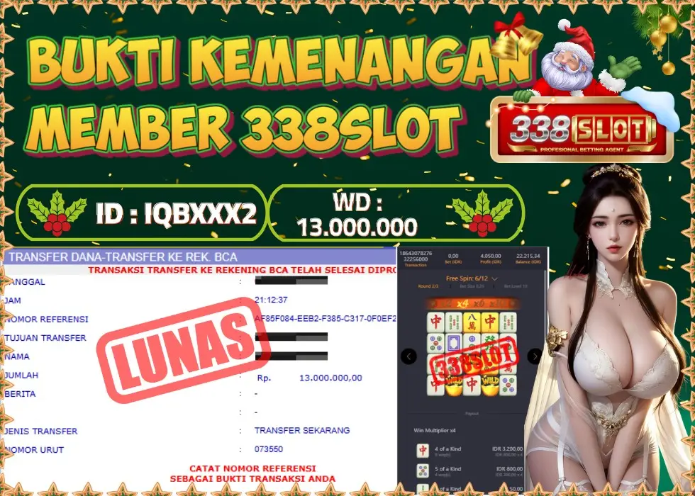 338SLOT JACKPOT GAME PROVIDER PG SOFT! Rp 13.000.000 - LUNAS!!!