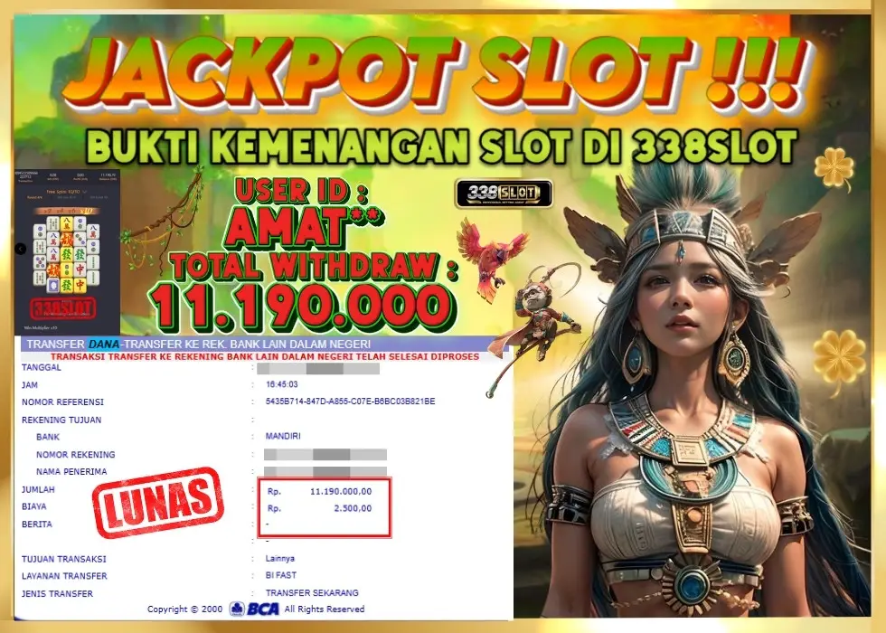 338SLOT JACKPOT GAME PGSOFT RESMI & TERBESAR! Rp 11.190.000 - LUNAS!!!