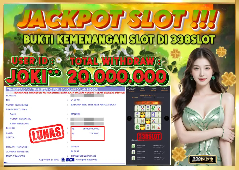 338SLOT JACKPOT GAME PGSOFT TERBAIK SE-INDONESIA! Rp 20.000.000 - LUNAS!!!
