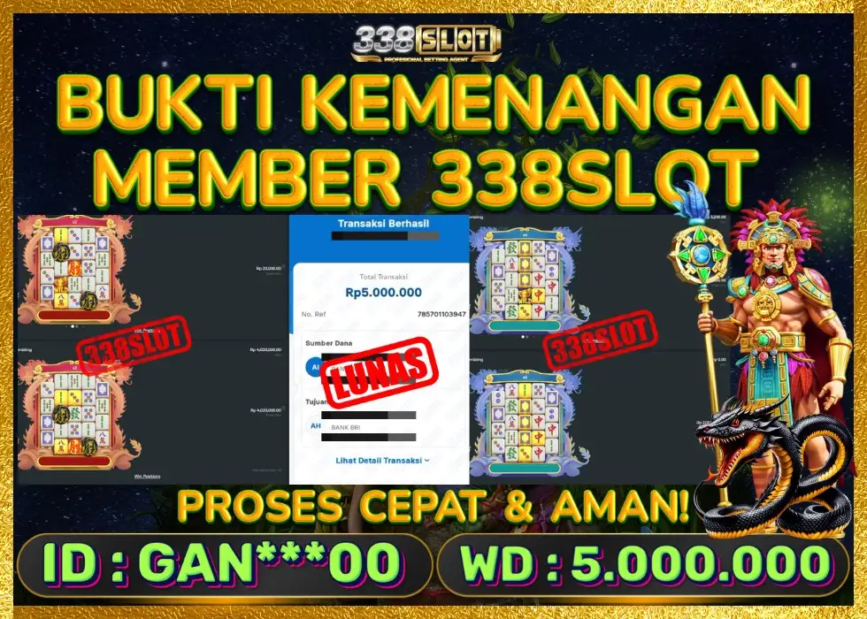 338SLOT JACKPOT GAME PGSOFT TERBESAR 2025! Rp 5.000.000 - LUNAS!!!