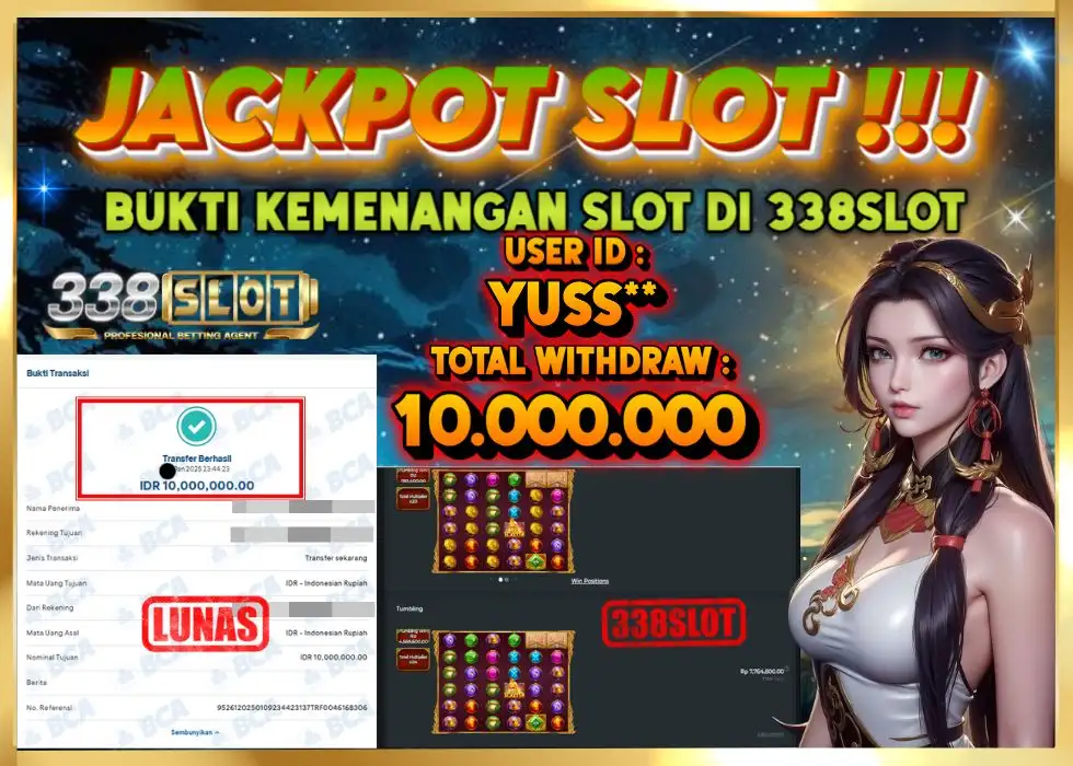 338SLOT JACKPOT GAME PSLOT TERBAIK NO.1! Rp 10.000.000 - LUNAS!!!
