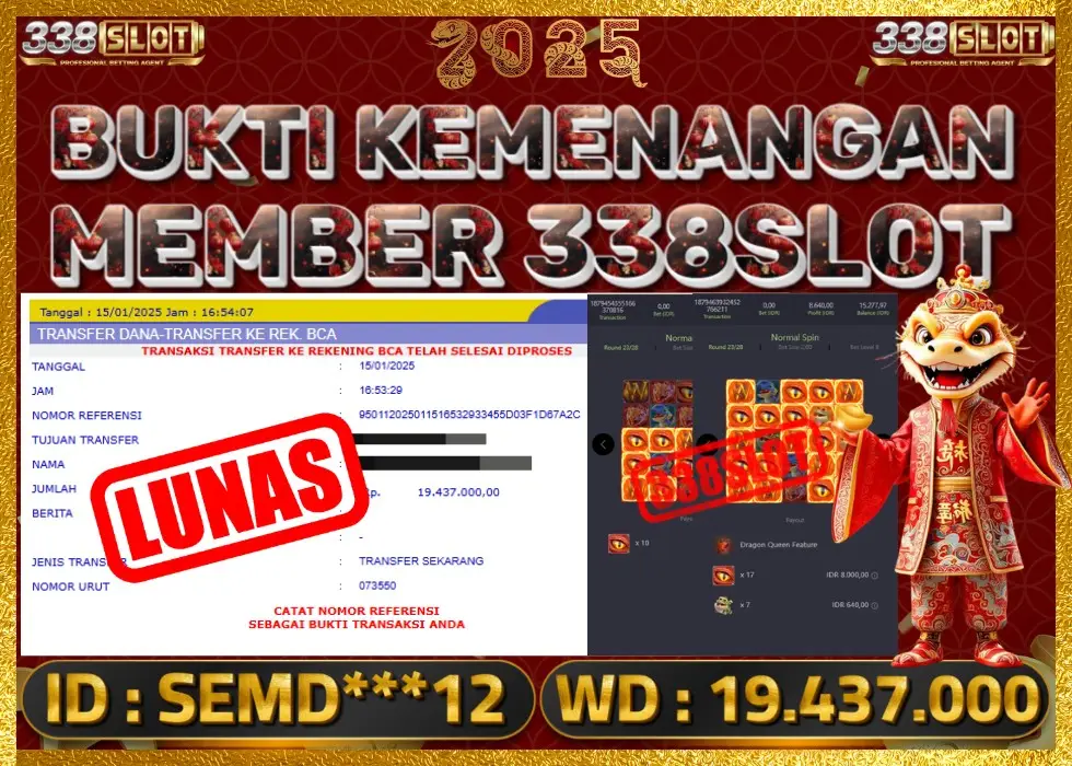 338SLOT JACKPOT GAME JUDI ONLINE TERPERCAYA! Rp 19.437.000 - LUNAS!!!