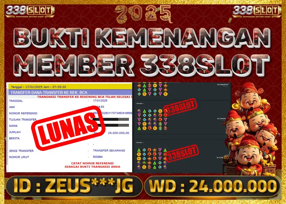 338SLOT JACKPOT GAME JUDI SLOT ZEUS! Rp 24.000.000 - LUNAS!!!