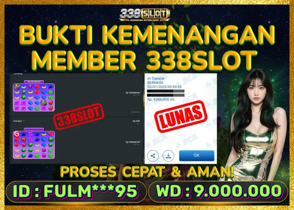 338SLOT JACKPOT GAME SLOT BONANZA TERLARIS! Rp 9.000.000 - LUNAS!!!