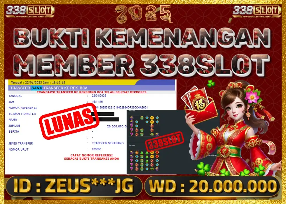 338SLOT JACKPOT GAME JUDI SLOT ZEUS X500! Rp 20.000.000 - LUNAS!!!