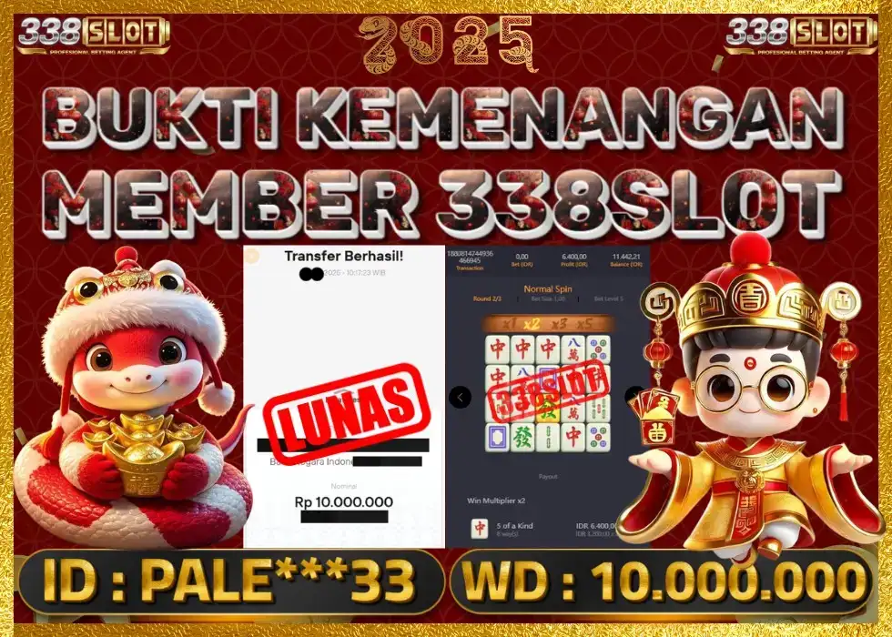 338SLOT JACKPOT GAME JUDI PGSOFT! Rp 10.000.000 - LUNAS!!!