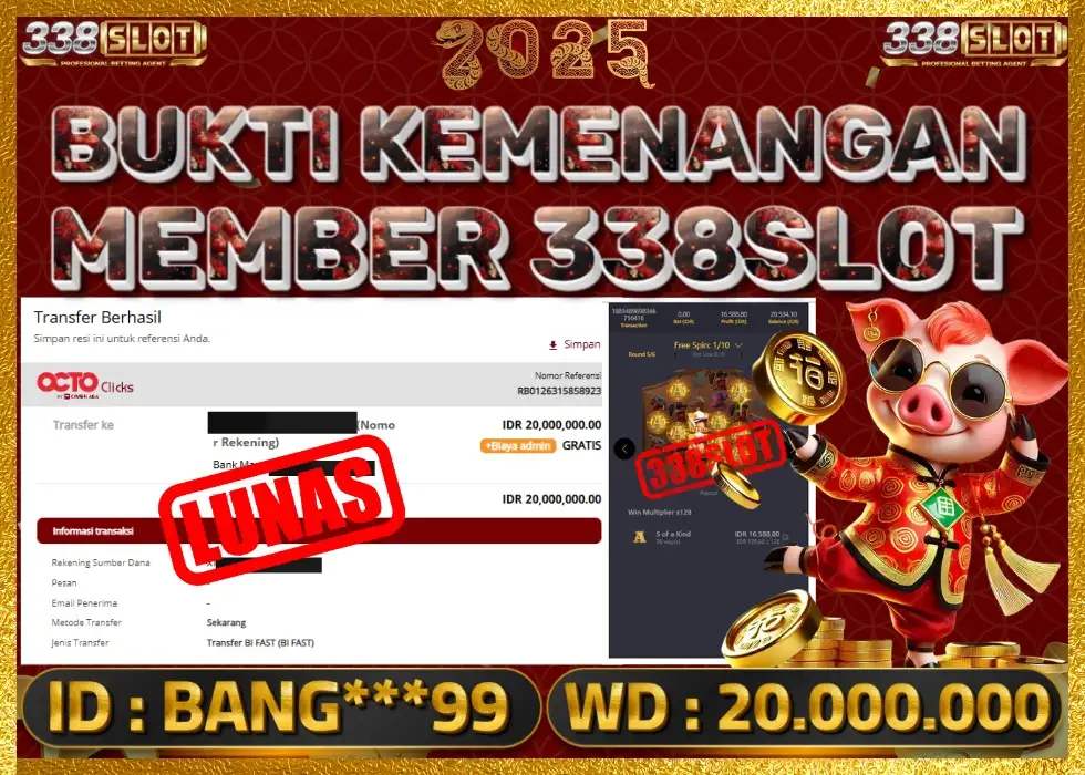 338SLOT JACKPOT GAME JUDI RESMI TERPERCAYA! Rp 20.000.000 - LUNAS!!!