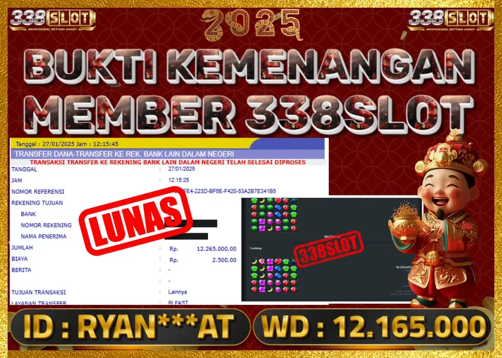 338SLOT JACKPOT GAME SLOT BONANZA NO.1! Rp 12.165.000 - LUNAS!!!
