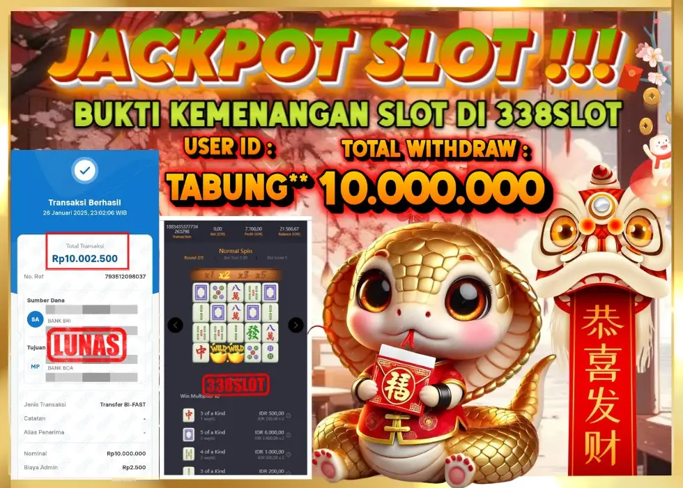 338SLOT JACKPOT GAME PG SOFT RESMI ASLI! Rp 10.000.000 - LUNAS!!!