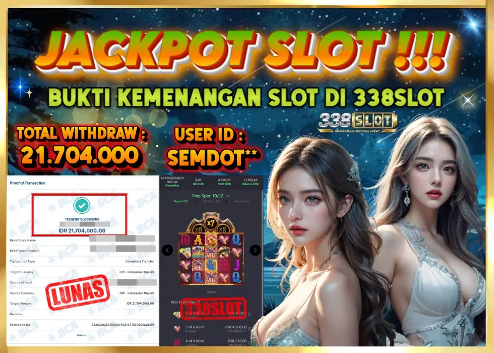 338SLOT JACKPOT GAME PGSOFT TERLENGKAP! Rp 21.704.000 - LUNAS!!!