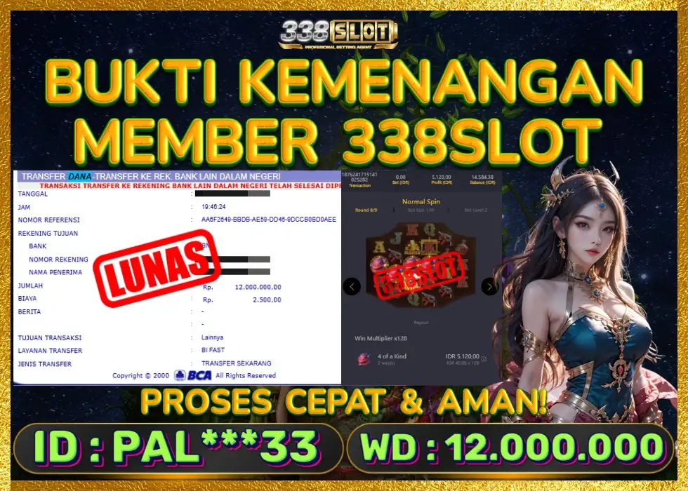 338SLOT JACKPOT GAME PGSOFT TERKEMUKA! Rp 12.000.000 - LUNAS!!!