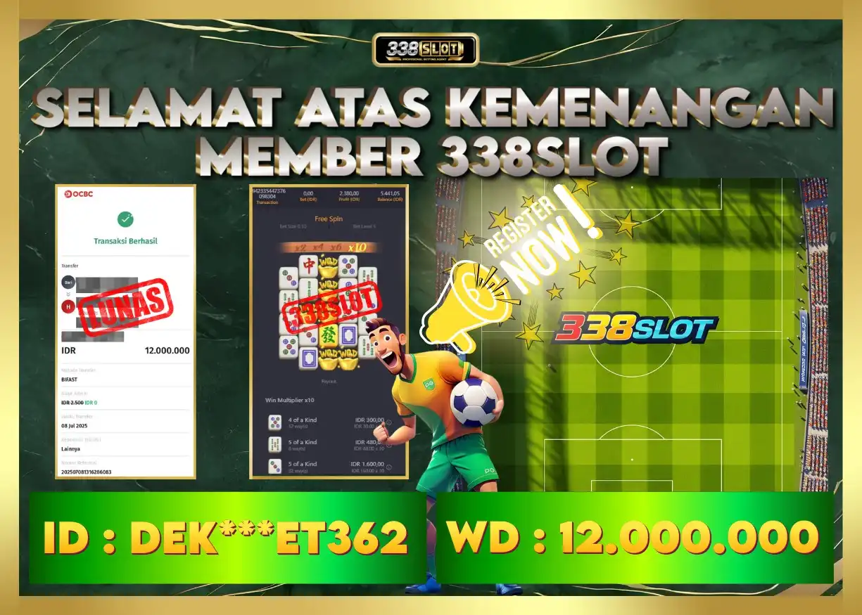 338SLOT JACKPOT GAME JUDI PGSOFT TERMANTAP! Rp 12.000.000 - LUNAS!!!
