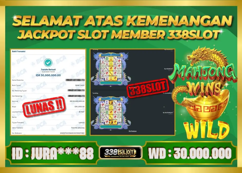 338SLOT JACKPOT JUDI PGSOFT MAXWIN JACKPOT! Rp 30.000.000 - LUNAS!!!