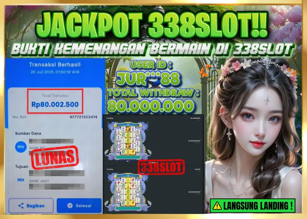 338SLOT JACKPOT GAME JUDI PGSOFT RESMI NO.1! Rp 80.000.000 - LUNAS!!!