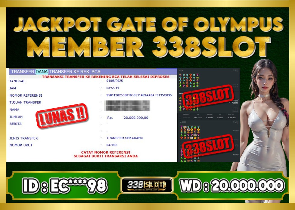 338SLOT JACKPOT GAME SLOT GATES OF OLYMPUS GACOR! Rp 20.000.000 - LUNAS!!!