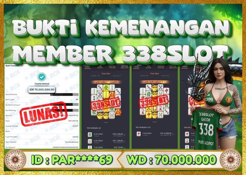 338SLOT JACKPOT GAME JUDI PGSOFT GACOR MELINTIR! Rp 70.000.000 - LUNAS!!!