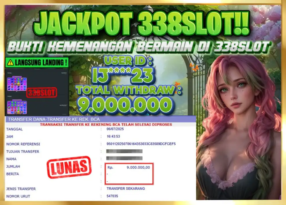 338SLOT JACKPOT GAME SLOT BONANZA PALING GACOR! Rp 9.000.000 - LUNAS!!!