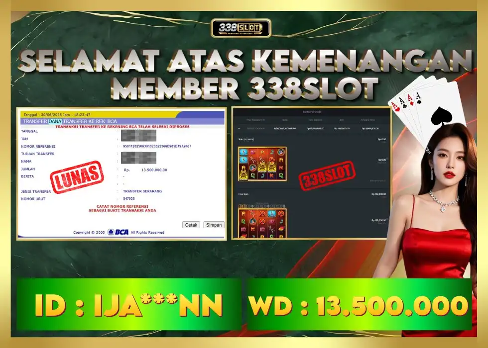 338SLOT JACKPOT GAME SLOT GACOR PASTI WD! Rp 13.500.000 - LUNAS!!!