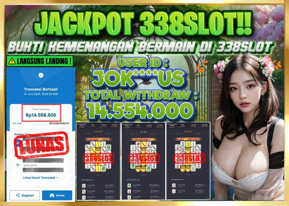 338SLOT JACKPOT GAME JUDI PGSOFT TERBESAR! Rp 14.554.000 - LUNAS!!!
