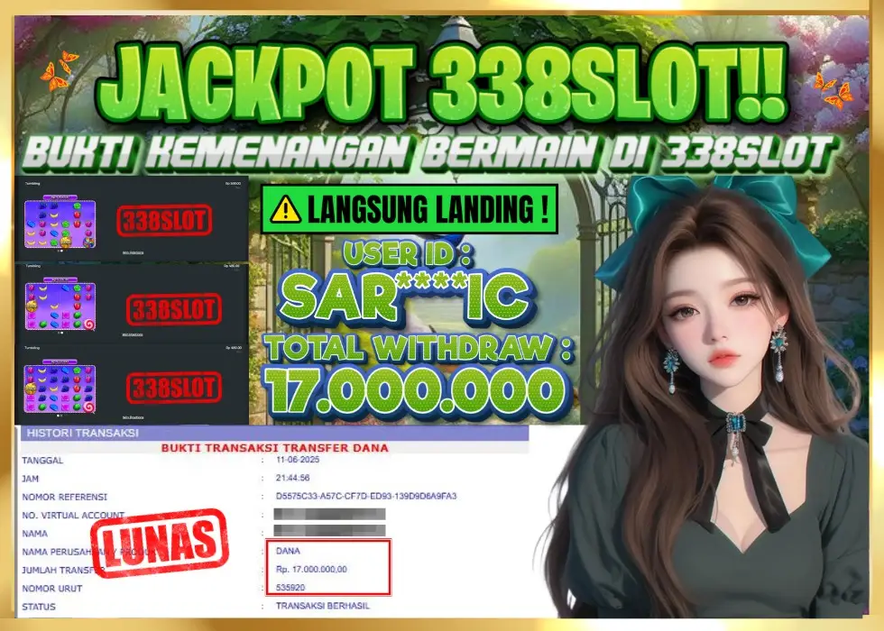 338SLOT JACKPOT GAME SLOT BONANZA PECAH TERUS! Rp 17.000.000 - LUNAS!!!