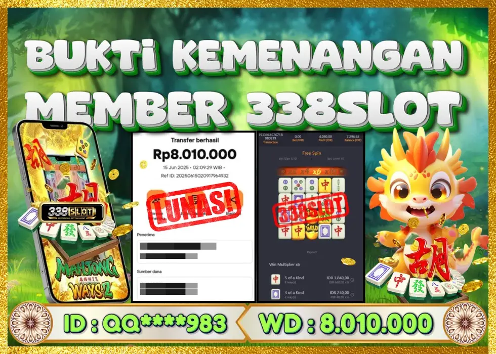 338SLOT JACKPOT GAME JUDI PGSOFT TERJAYA! Rp 8.010.000 - LUNAS!!!