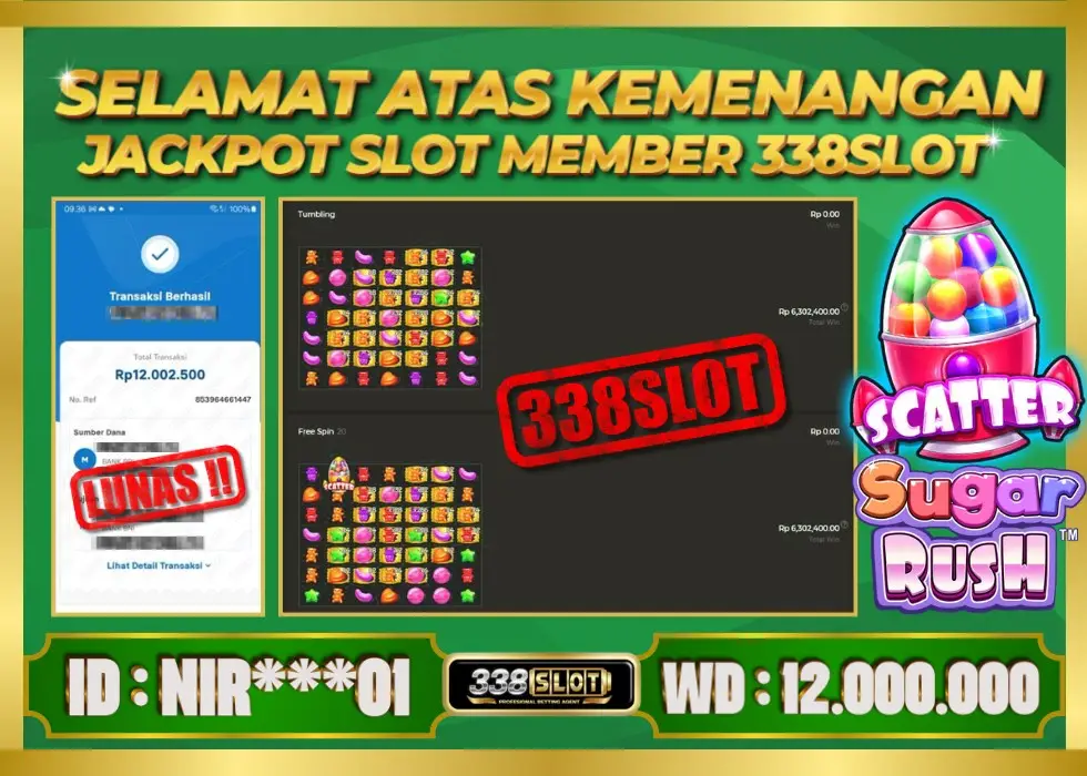 338SLOT JACKPOT GAME JUDI SLOT TERMURAH! Rp 12.000.000 - LUNAS!!!