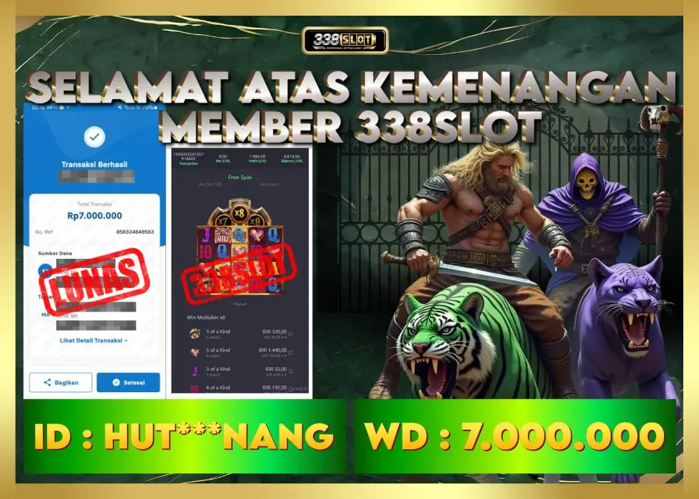 338SLOT JACKPOT GAME JUDI ONLINE TERBESAR MAXWIN! Rp 7.000.000 - LUNAS!!!