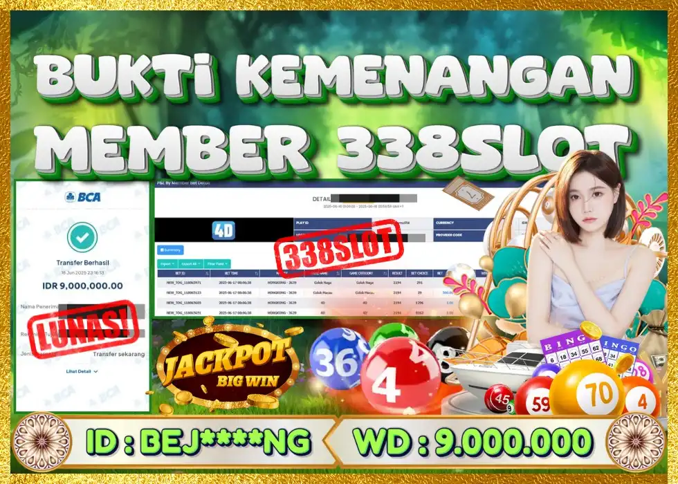 338SLOT JACKPOT GAME JUDI ONLINE TERBESAR 2025! Rp 9.000.000 - LUNAS!!!