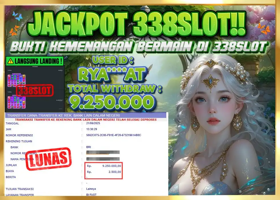 338SLOT JACKPOT GAME SLOT GACOR BONANZA X500! Rp 9.250.000 - LUNAS!!!