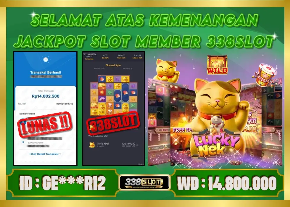 338SLOT JACKPOT GAME JUDI SLOT GACOR TERBESAR! Rp 14.800.000 - LUNAS!!!