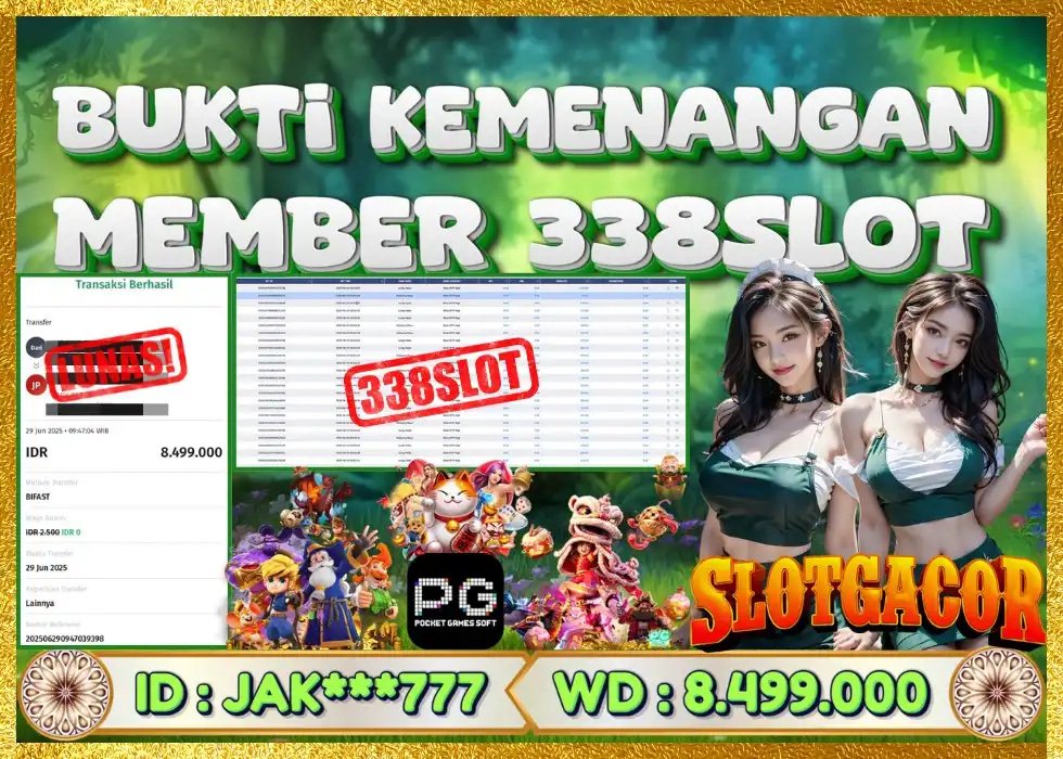 338SLOT JACKPOT GAME JUDI ONLINE RESMI TERBESAR! Rp 8.499.000 - LUNAS!!!